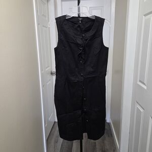 Talbots Cotton Blend Black Sleeveless Dress